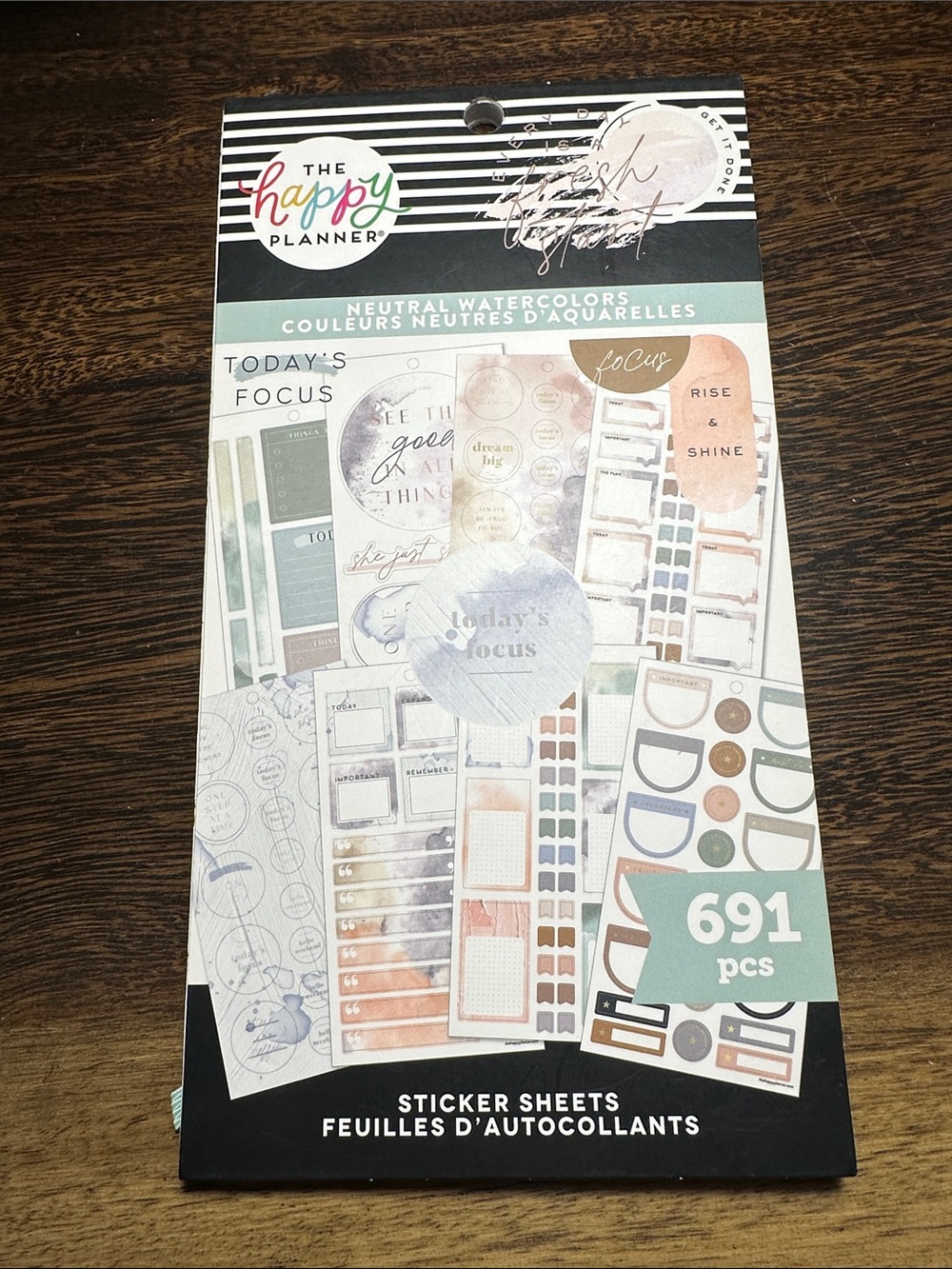 The Happy Planner Neutral Watercolors Sticker Pack - Blue, Green, Tan, Pink